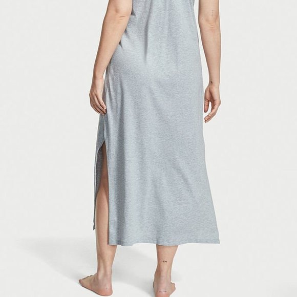 NWT VICTORIA'S SECRET Lightweight Cotton Tank Maxi Sleepshirt - Picture 4 of 15